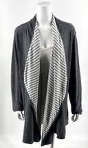 Matilda Jane Kendra Open Front Top Size XL Gray Draped Striped Lining Womens - £35.05 GBP