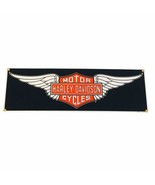 Harley Davidson WINGS Sign Porcelain Enamel on Steel Ande Rooney 6 x 18 USA - $1,173.67 MXN
