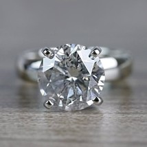 5.00CT Round Cut Solitaire Moissanite Engagement Ring Solid 925 Sterling Silver - £74.99 GBP