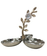 Three Silver Bowl Polished Aluminum Sectioned Candy Dish With Silver Finish - £57.77 GBP