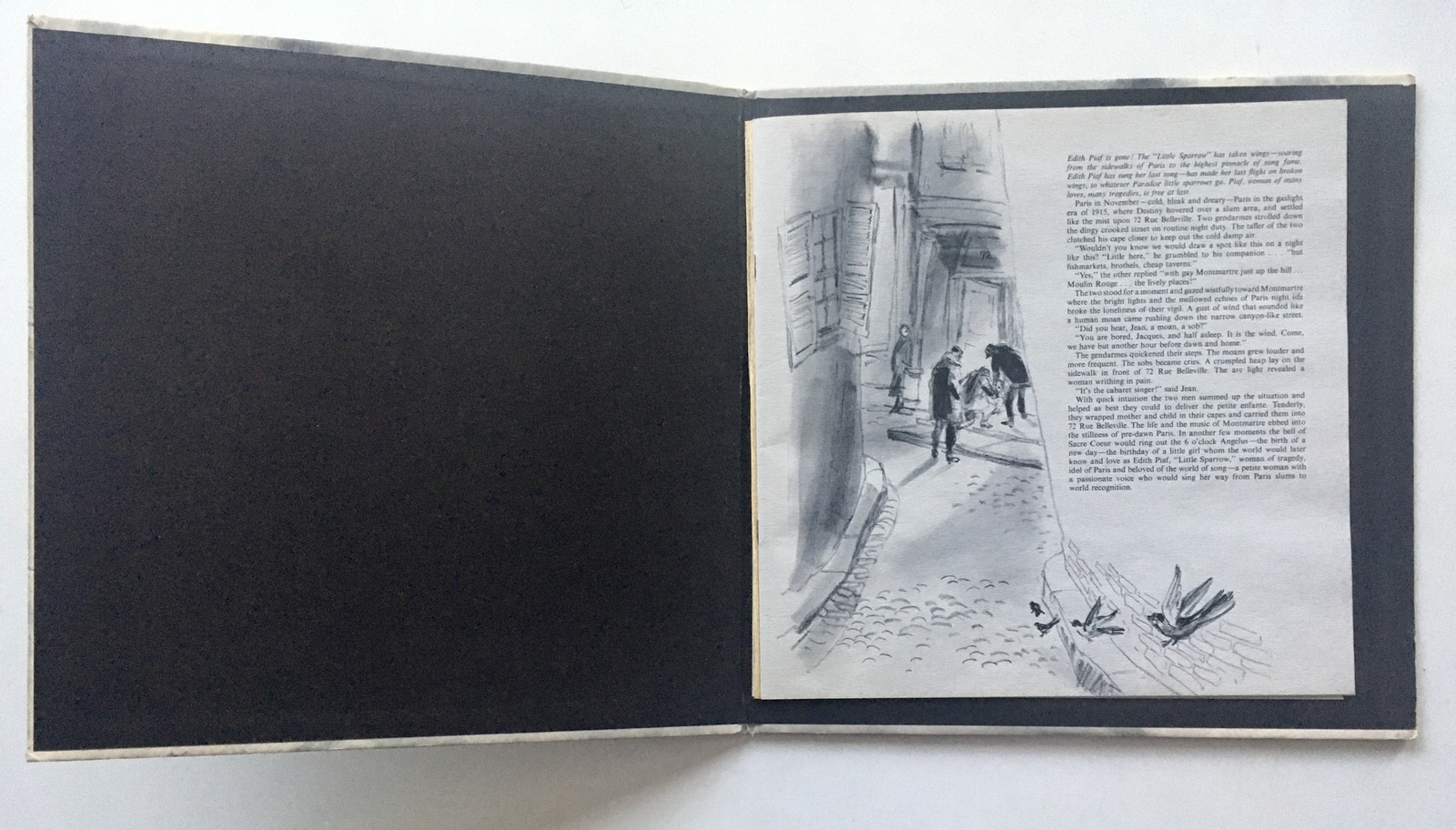 Edith Piaf - Adieu Little Sparrow Gatefold LP Vinyl Record Album with Sketches Item image 2