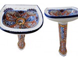 Mexican Talavera Pedestal Sink Handcrafted Ceramic - San Gabriel - - $899.00
