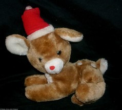8&quot; Vintage R Dakin &amp; Co 1977 Christmas Brown Deer Fawn Stuffed Animal Plush Toy - £18.96 GBP