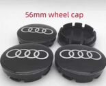 4PCS 56mm Black Audi Wheel Center Cap Hub Covers   Black Wheel Rim Badge... - $54.89