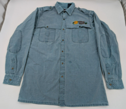 Vintage Bass Pro Shop Outdoor World Employee Denim Shirt Terramar Men&#39;s ... - $29.69