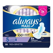 Always Maxi Feminine Pad Size 5 Bladder Control Pad Overnight Heavy Abso... - $275.20 MXN