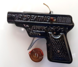 REPEATING HAWK ~ JAPAN ✱ Kids Small Pistol Cap Gun ~ Vintage Tin Toy 60´... - £41.01 GBP