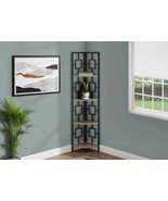 Modern Corner 4-Tier 62&quot;H Bookshelf Bookcase Etagere Brown Black Metal - $2,432.37 MXN
