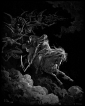 painting Giclee Art Gustave Dore - Death on the Pale Horse Print Canvas repro - £6.82 GBP+