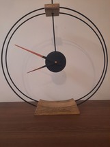 Black Steel Rust Proof Handmade Art Home Deco Round Minimalist Table Clock 14&#39;&#39; - £95.07 GBP