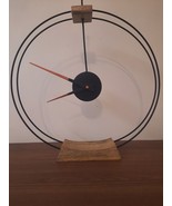 Black Steel Rust Proof Handmade Art Home Deco Round Minimalist Table Clock 14'' - $120.86