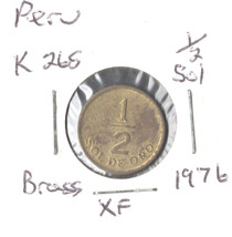 Peru 1/2 Sol, 1976, brass, KM 265 - $1.00
