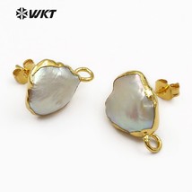 5 pair Natural Freshwater Pearl Irregular Stud Earrings Classic Style Designed f - £30.39 GBP