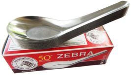 12 Pcs, Zebra Thai Stainless Steel, Rice, Soup Spoon - New! - $8.90