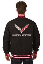 Authentic Chevrolet Corvette Black red wool Jacket JH Design Embroidered Patches - £143.87 GBP