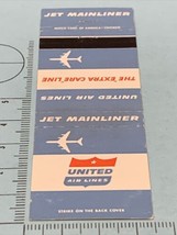 Vintage Matchbook Cover  United Airlines Jet Mainliner Extra Care Line gmg - £9.76 GBP