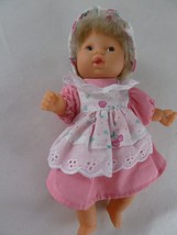 GI-GO Girl Doll with Blonds hair and Pink and white dress and Bonnett dress 7&quot; - £7.69 GBP
