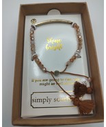 Simply Southern Bracelet &quot;Shine Bright&quot; gold tone with beads pull-cord a... - £6.20 GBP
