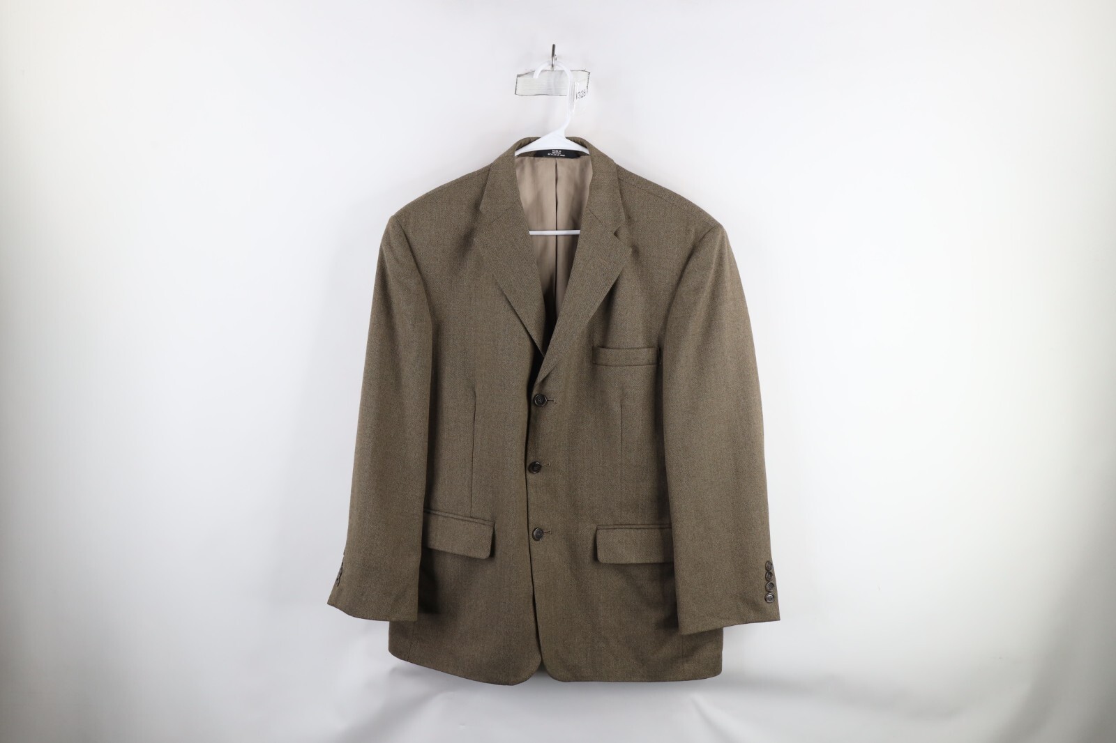 Vtg 90s Streetwear Mens 40S Wool Herringbone 3 Button Blazer Suit Coat J... - £37.19 GBP