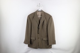Vtg 90s Streetwear Mens 40S Wool Herringbone 3 Button Blazer Suit Coat J... - $67.82 CAD