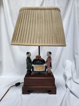 Frederick Cooper Ceramic Dual Socket Lamp Asian Couple holding Dragon Ce... - $262.35