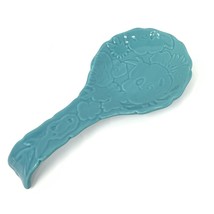 Pioneer Woman Spoon Rest Retro Flea Market Teal Floral Stoneware - $14.82