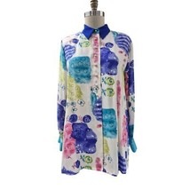 Vintage DONCASTER 100% Silk Blouse Colorful Fruit/Floral Pastel NWOT Plu... - $43.66