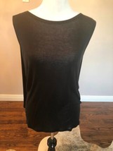 T By Alexander Wang 100% Tencel Sleeveless Black Drapey Top Sz Xs Euc - £52.84 GBP