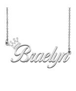 Braelyn Name Necklace Tag with Crown for Best Friends Birthday Party Gift - $15.99