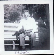 Bob Sitting On A Park Bench With His Dog 1940s - £3.12 GBP