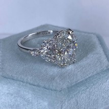 Oval 4.08Ct E-VVS2 IGI Lab Grown Diamond Engagement Ring 14k White Gold 5.63 TCW - £3,939.57 GBP