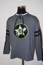 Easton Hockey Embroidered Logo Retro Gray Jersey Top 1 Lace Up Hockey Sw... - $39.99