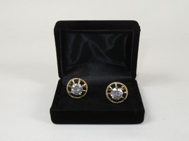 Men J.Valintin Cufflinks With Bold Stones Plated Gold Vito Rofolo V45-3 image 2