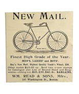 New Mail Bicycle 1894 Advertisement Victorian Bike W.M. Read And Sons AD... - $19.99