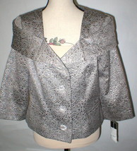 Womens $748 12 Worth New York Jacquard Jacket Blazer Metallic Silver NWT... - £560.27 GBP