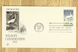 US Postal History Cover FDC 1957 Wildlife Conservation Whooping Crane TX - $10.93