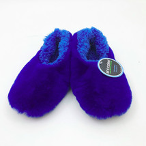 Snoozies Fuzzy Blue Slippers Non Skid Child Size M 2-3 - £12.52 GBP