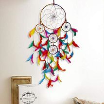 Dream Catcher Handmade Tree of Life Feathers Wall Hanging Multicolor 75cm - £19.95 GBP