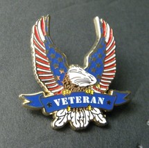 MILITARY VETERAN VET USA FLAG EAGLE LAPEL PIN BADGE 1.25 INCHES - £4.51 GBP