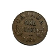 1921 Canada One Cent  George V  Penny Coin  VG - $3.19