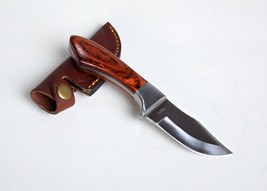 7+” Stainless Skinner Knife SHARP Rugged, Pakkawood Handle + Leather Sheath - $14.00