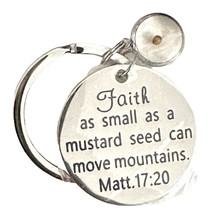 Mustard Seed Keyring Silver Keys Faith Christian Scripture Matthew 17:20 Gift - £13.11 GBP