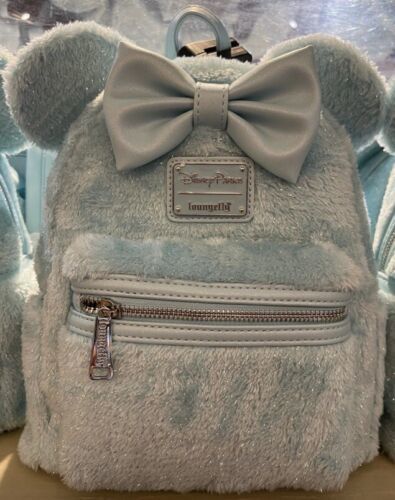 Disney Parks Minnie Mouse Plush Loungefly Mini Backpack bany new - $120.99