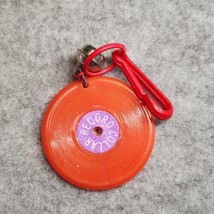 Vintage 1980s Plastic Bell Charm Red Vinyl Record  For 80s Necklace RETRO - £10.85 GBP