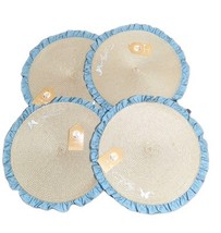 Set of 4 Dolly Parton Blue Ruffle Round Placemats Viral Discontinued - $24.99