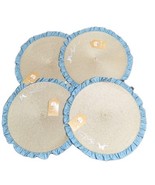 Set of 4 Dolly Parton Blue Ruffle Round Placemats Viral Discontinued - $466.86 MXN