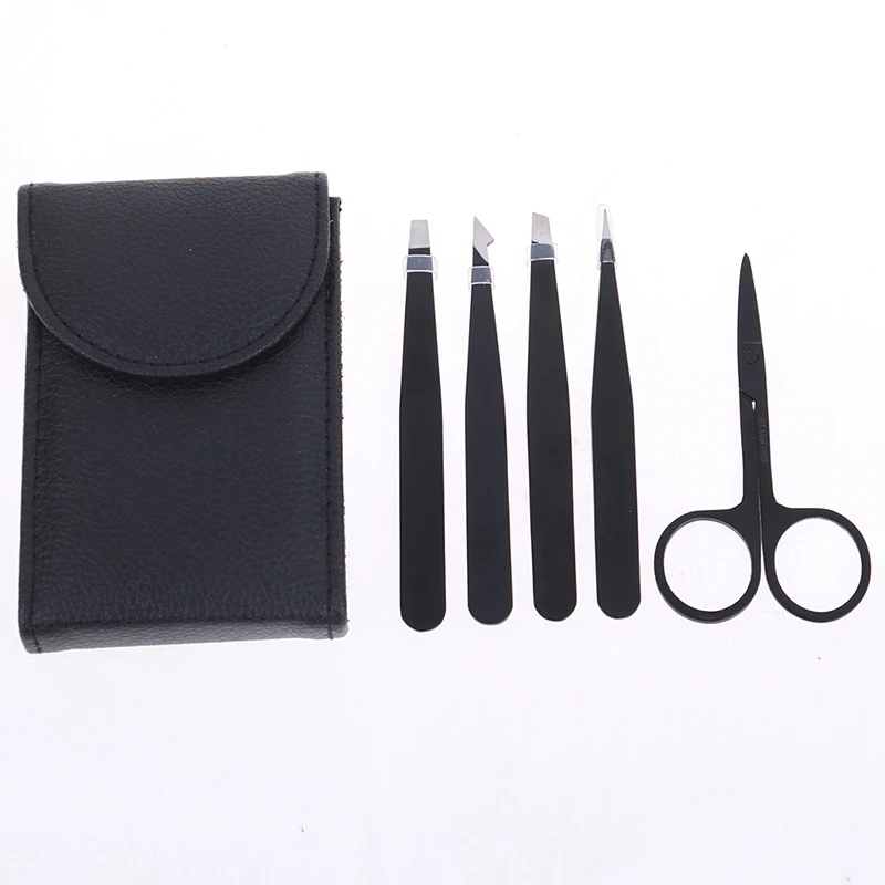 5pcs/set Makeup Tool Set Kit Slant Flat Point Eyebrow Tweezer Eye Hair Removal S - $48.49