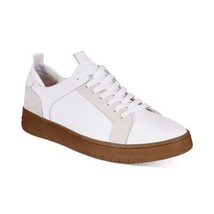 Bar III Ventura Collection Leather Lace-Up Men&#39;s Fashion Sneakers, White... - £29.28 GBP