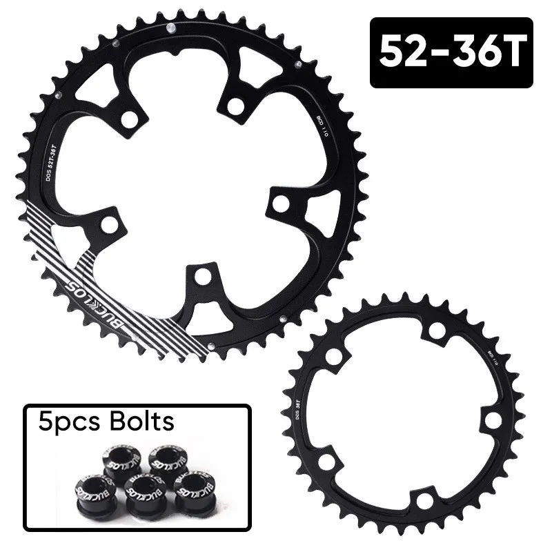 Bicycle Parts Road Bike Chainring 50-34T 52-36T 53-39T 5 Bolt Chainring Aluminum - £145.99 GBP