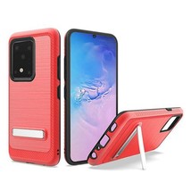 For Samsung S20 Ultra 6.9&quot; Slim Brushed Hybrid Case w/ Magnetic Kickstand RED - £4.58 GBP